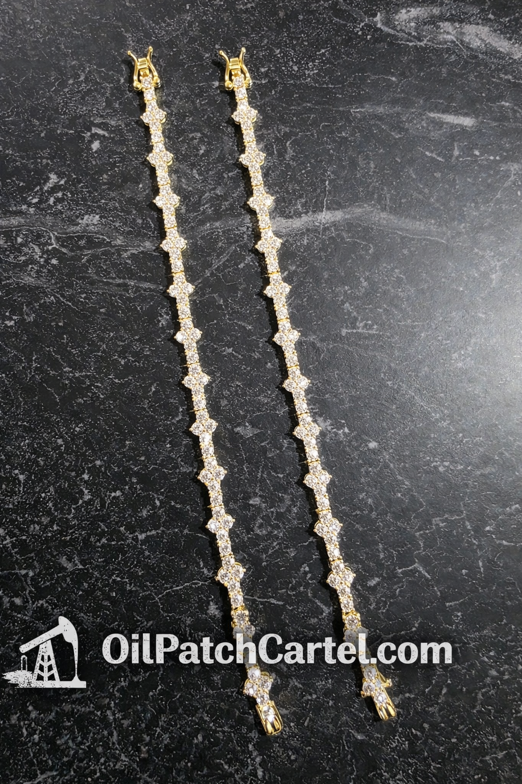 3MM Cross-Link Gold Plated Tennis Bracelet