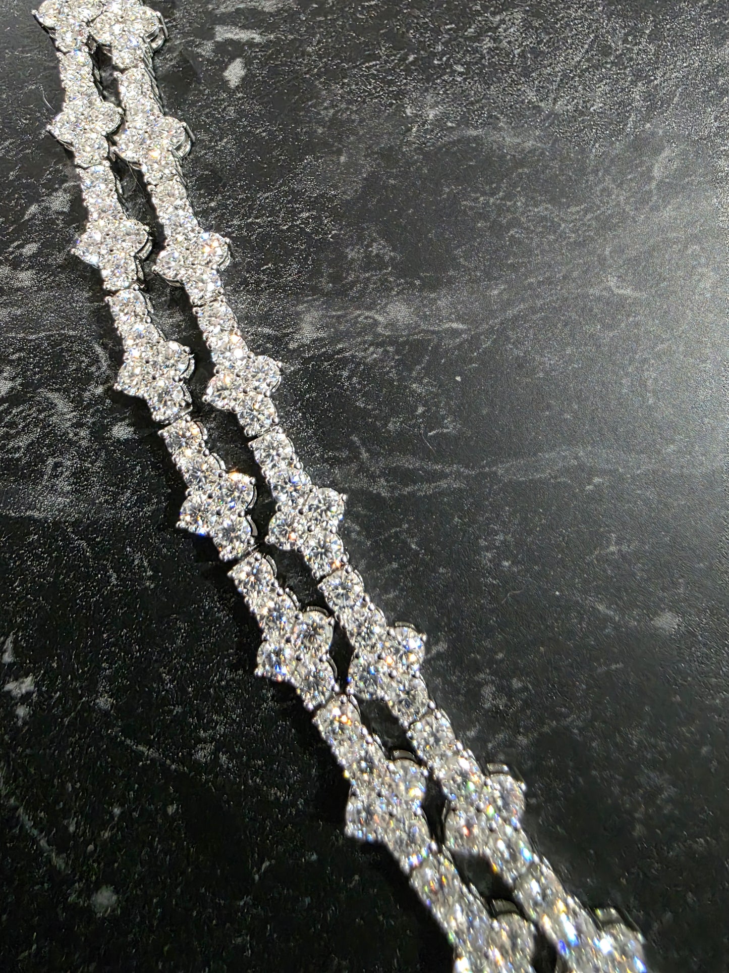 3MM Cross-Link Moissanite Tennis Bracelet