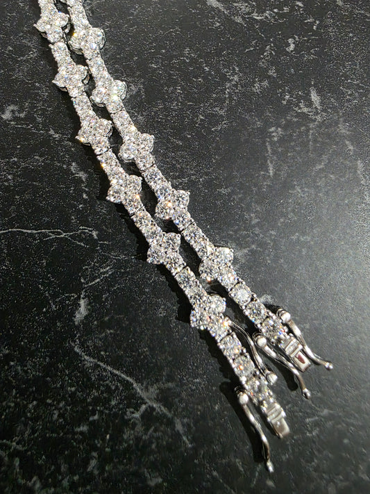 3MM Cross-Link Moissanite Tennis Bracelet