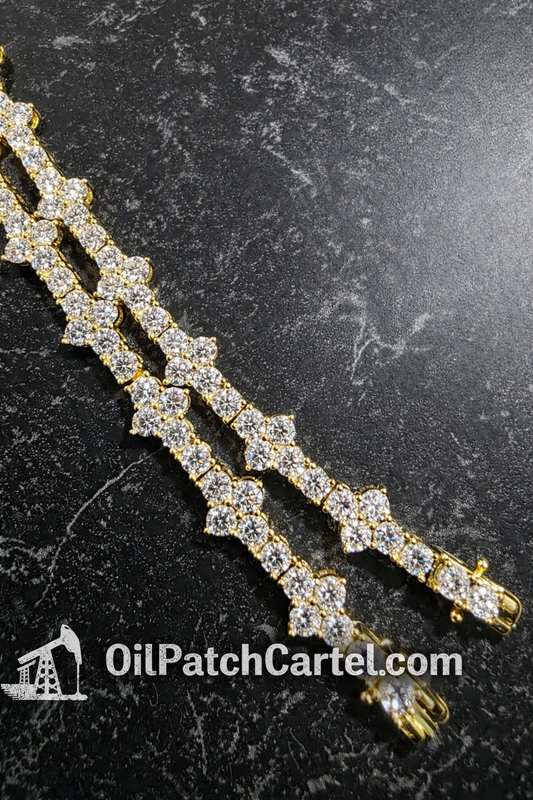 3MM Cross-Link Gold Plated Tennis Bracelet