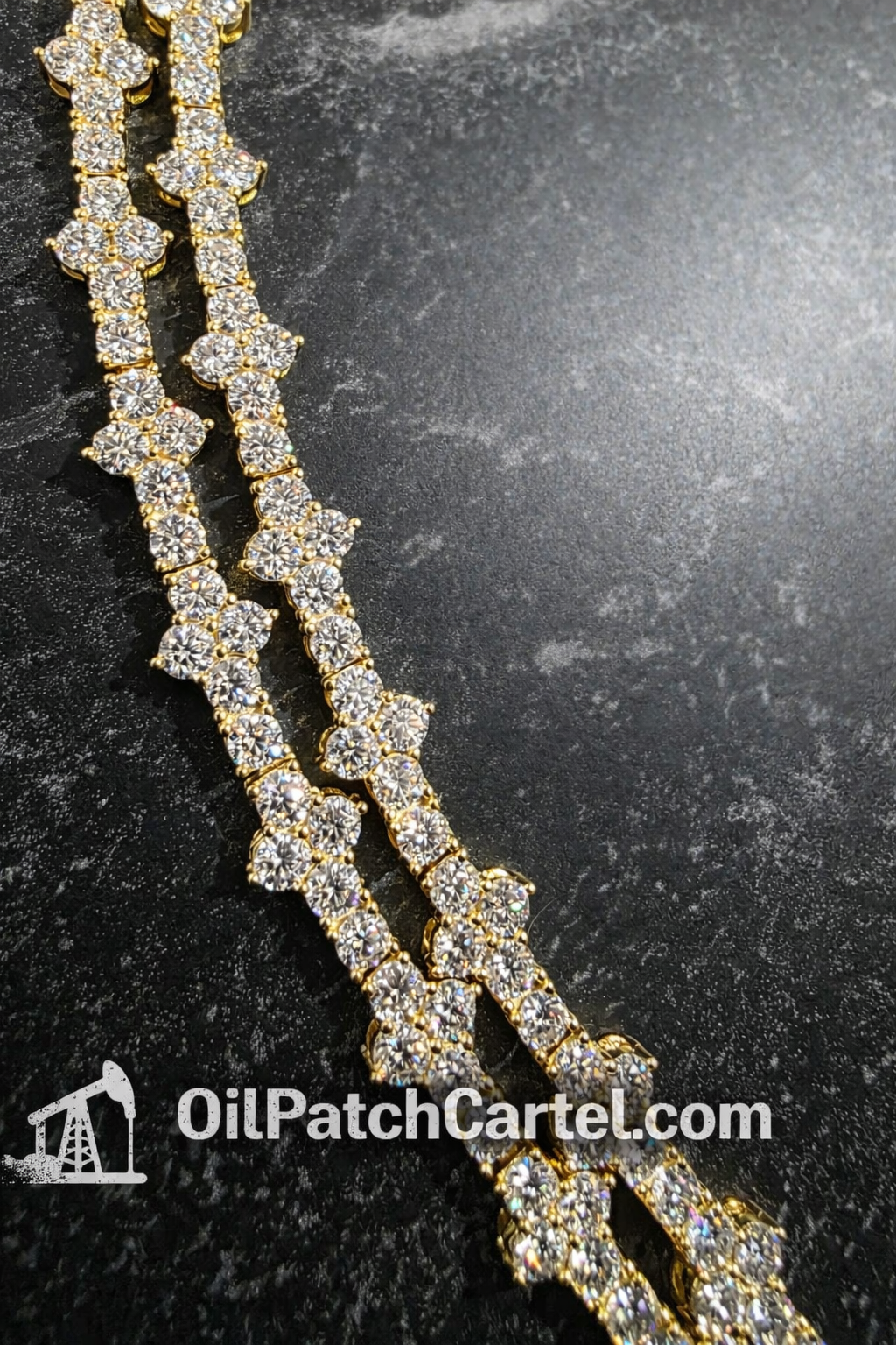 3MM Cross-Link Gold Plated Tennis Bracelet