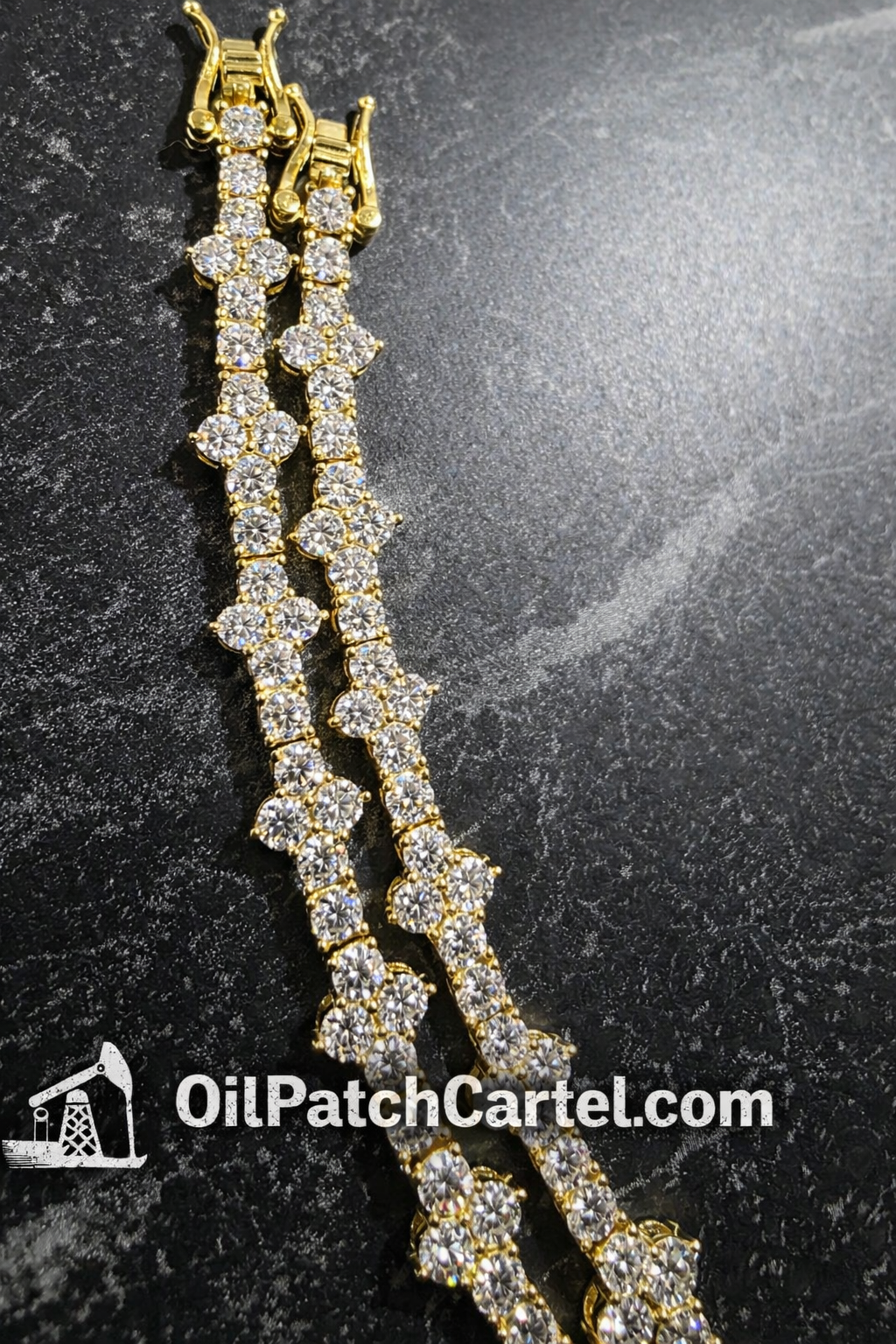 3MM Cross-Link Gold Plated Tennis Bracelet
