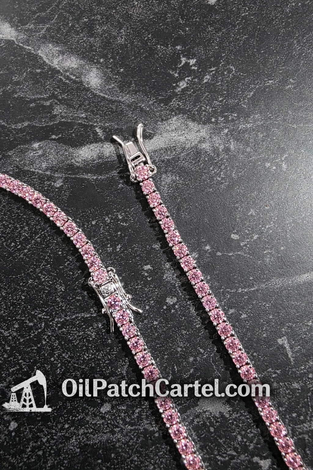 3MM Pink Moissanite Tennis Chain