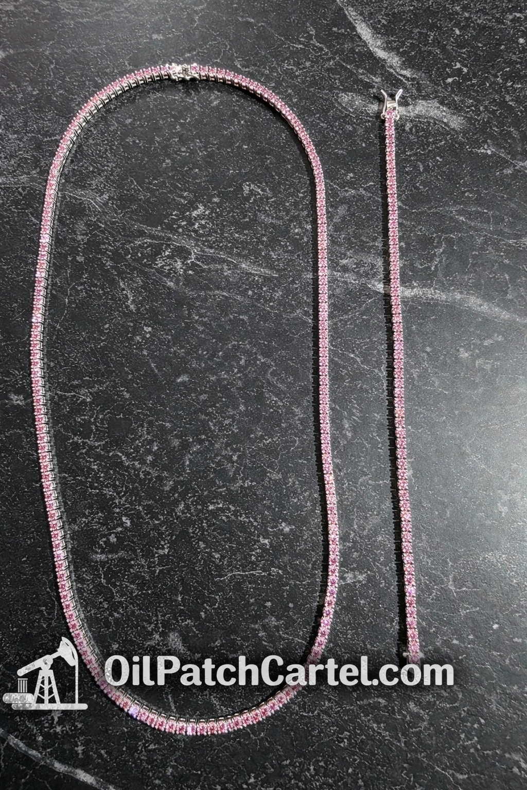 3MM Pink Moissanite Tennis Chain